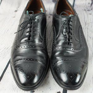 Allen Edmonds Strand Leather 10.5 Black Brogues Oxford Mens Dress USA